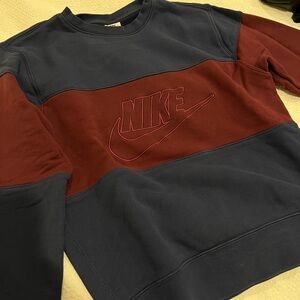 Nike Crewneck Sweater - Navy and Burgundy
